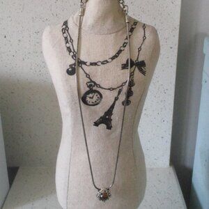 Vintage Brighton Necklace w/ Orange Stone